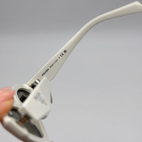 BRAND NEW PRADA PR26ZS 17K08Z Talc/Dark Grey Women Sunglasses - Picture 5 of 14